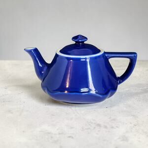 Vtg 1926 Hall Cobalt Blue Teapot Los Angeles 6 Cup Art Decor Mid Century